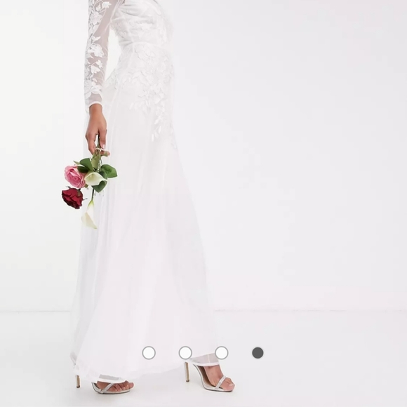 ASOS EDITION floral embroidered mesh wedding dress - Picture 4 of 12